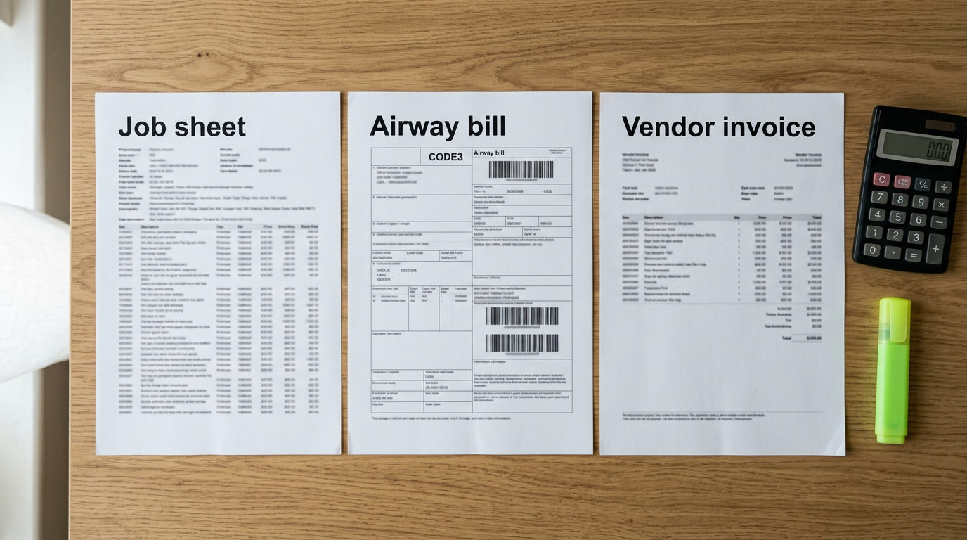 Three-way matching in accounts payable, and how it works when forwarding has no PO